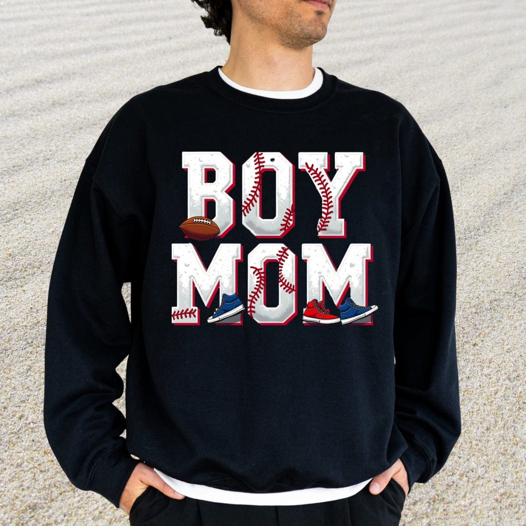 Printify Sweatshirt Boy Mom Sweatshirt