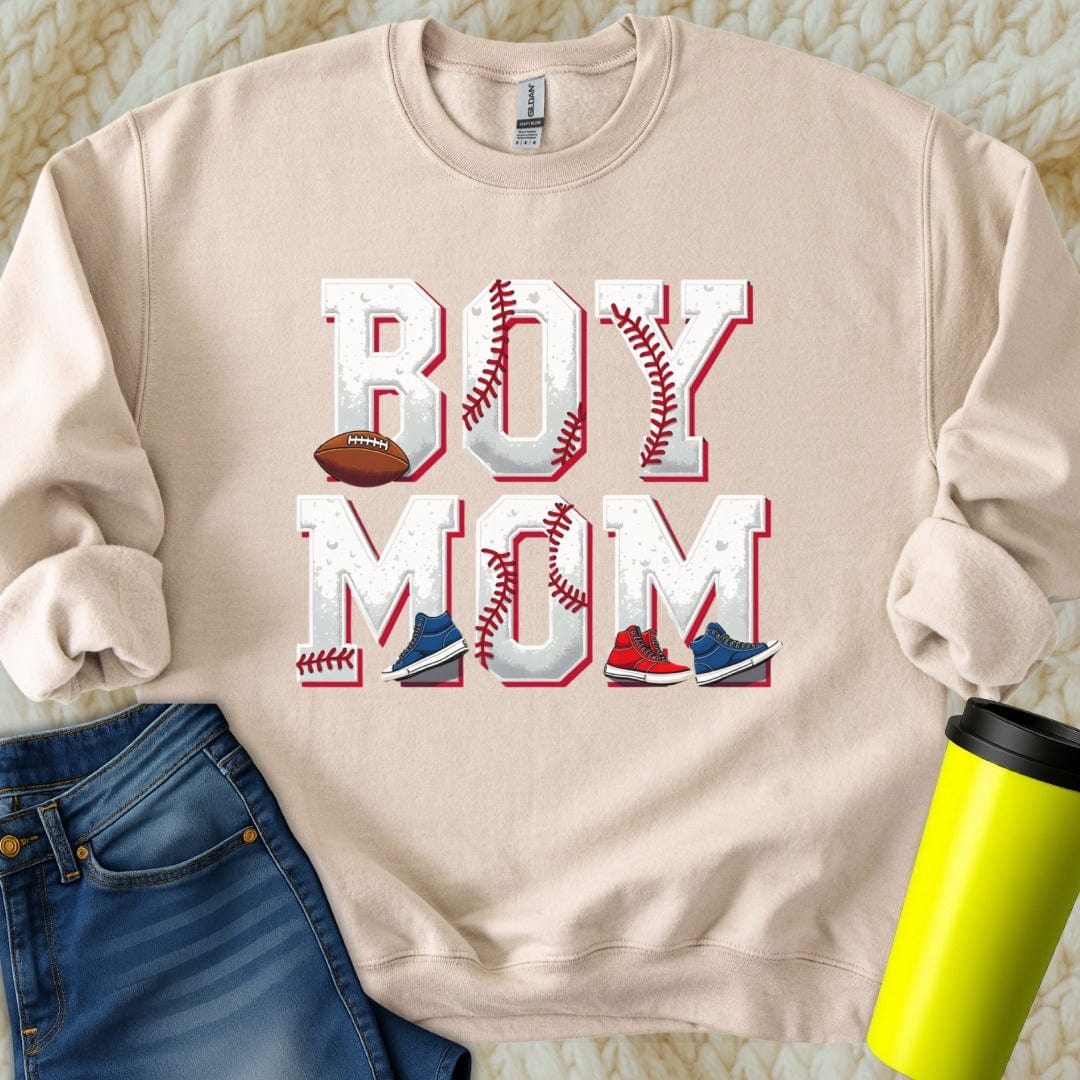 Printify Sweatshirt S / Sand Boy Mom Sweatshirt