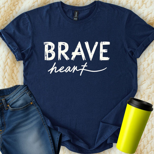 Printify T-Shirt Navy / S Brave Heart T-Shirt