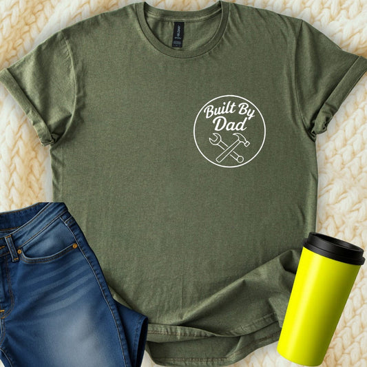 MyDesigns Physical Item Built By Dad Design Unique Graphic Print T-Shirt