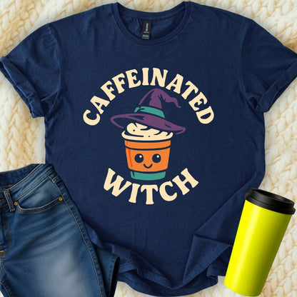 MyDesigns T-Shirt S / Navy Caffeinated Witch T-Shirt