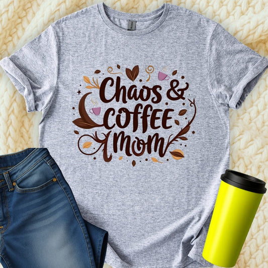 Printify T-Shirt Sport Grey / S Chaos & Coffee Mom T-Shirt