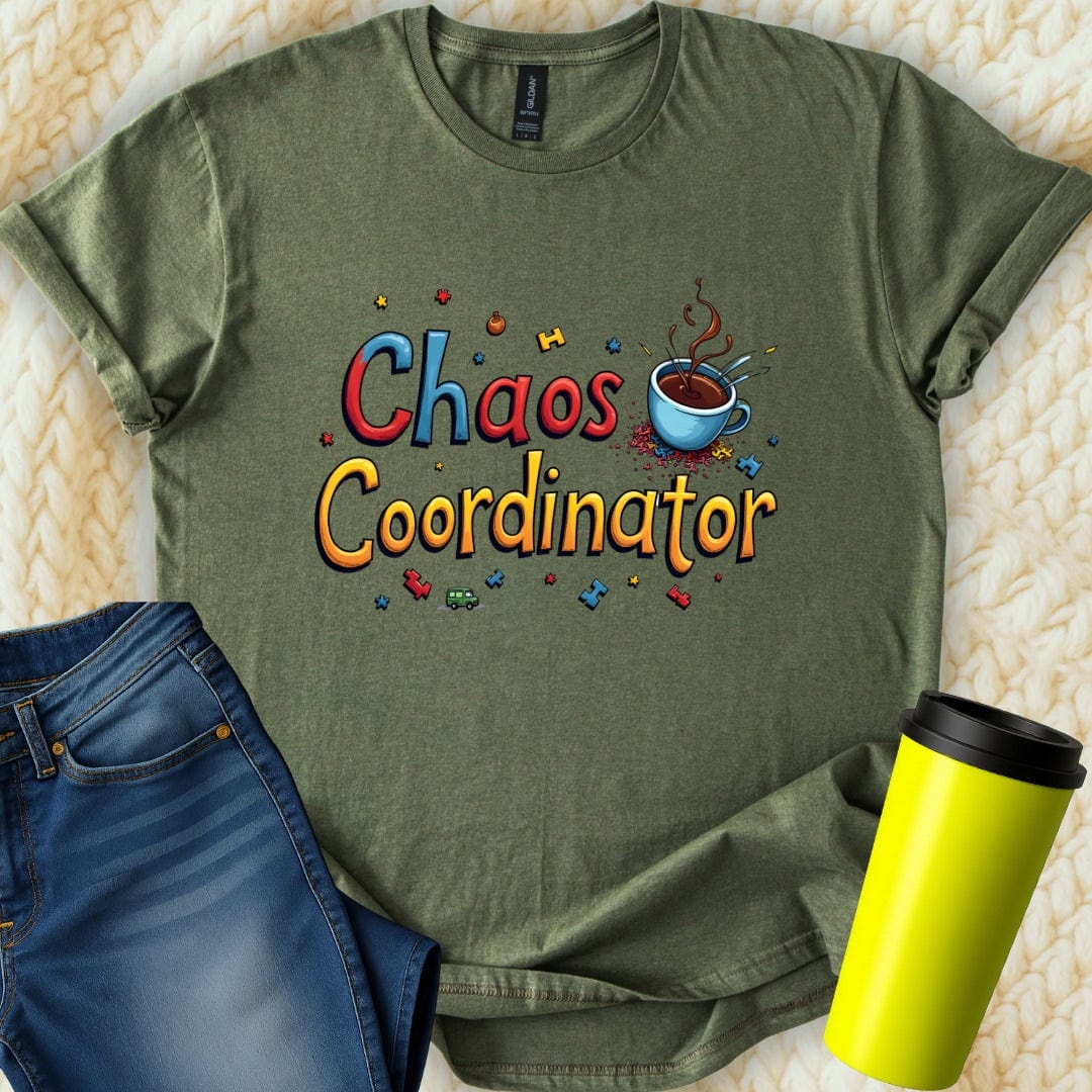 Printify T-Shirt Military Green / S Chaos Coordinator T-Shirt