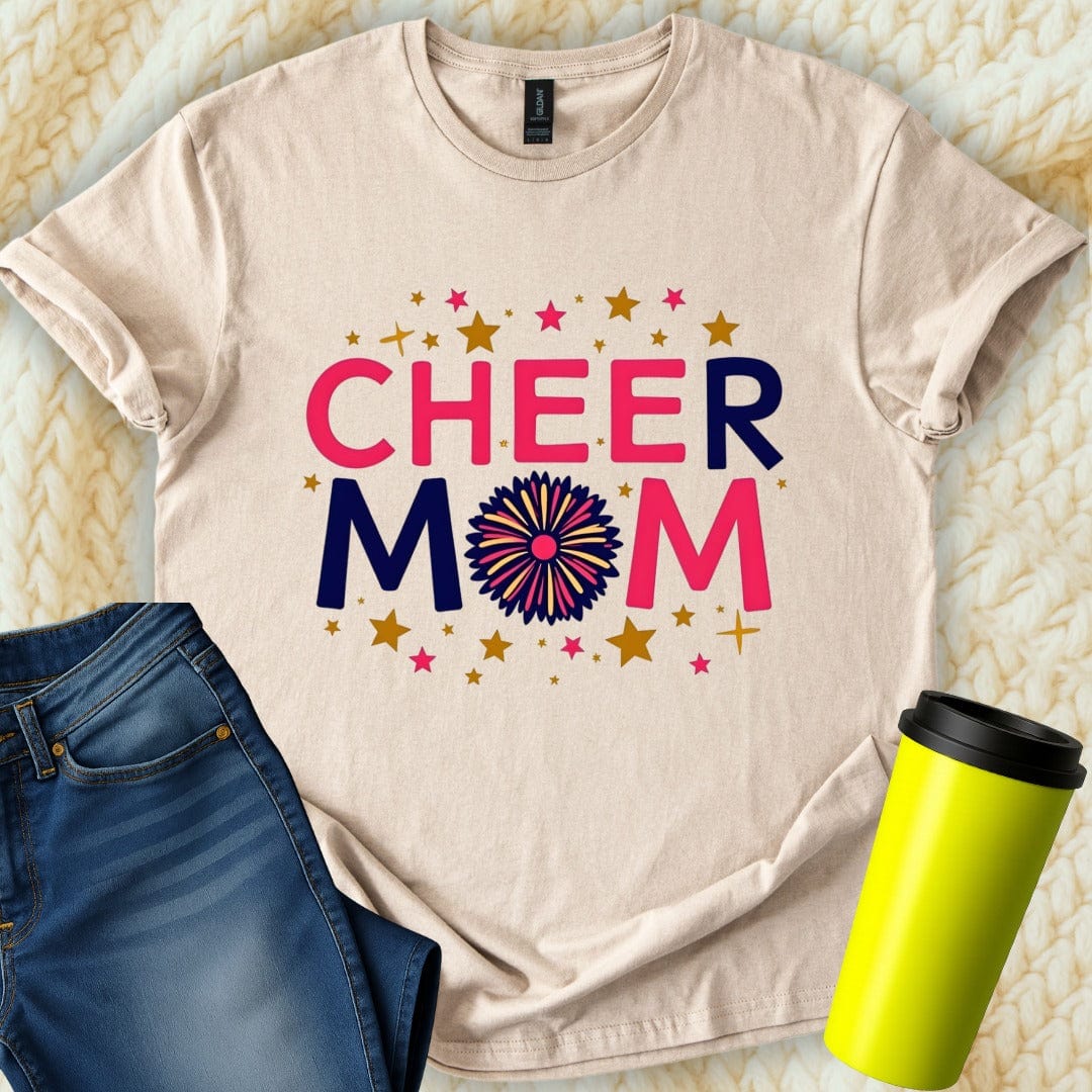 Printify T-Shirt Sand / S Cheer Mom T-Shirt