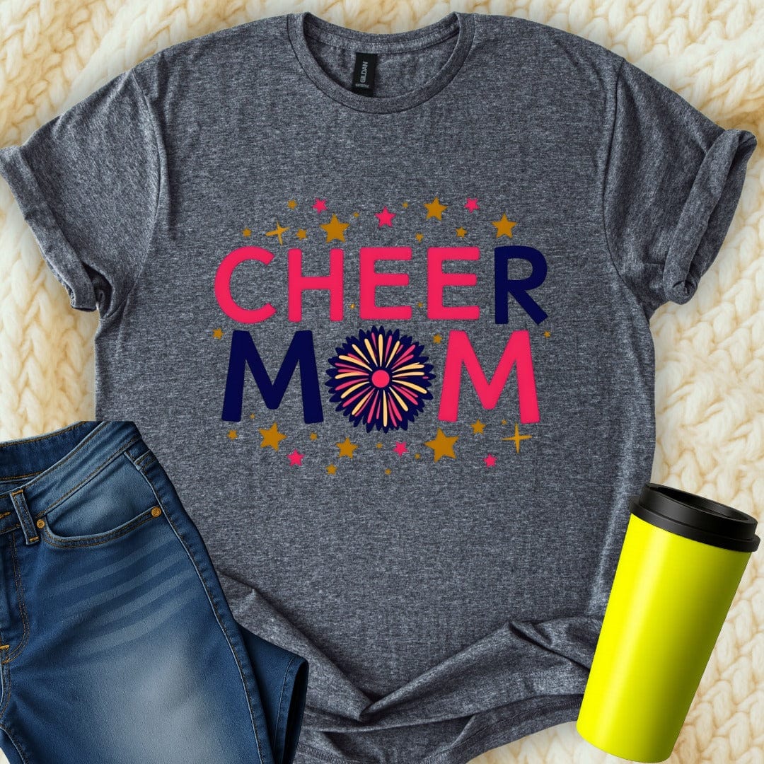 Printify T-Shirt Dark Heather / S Cheer Mom T-Shirt