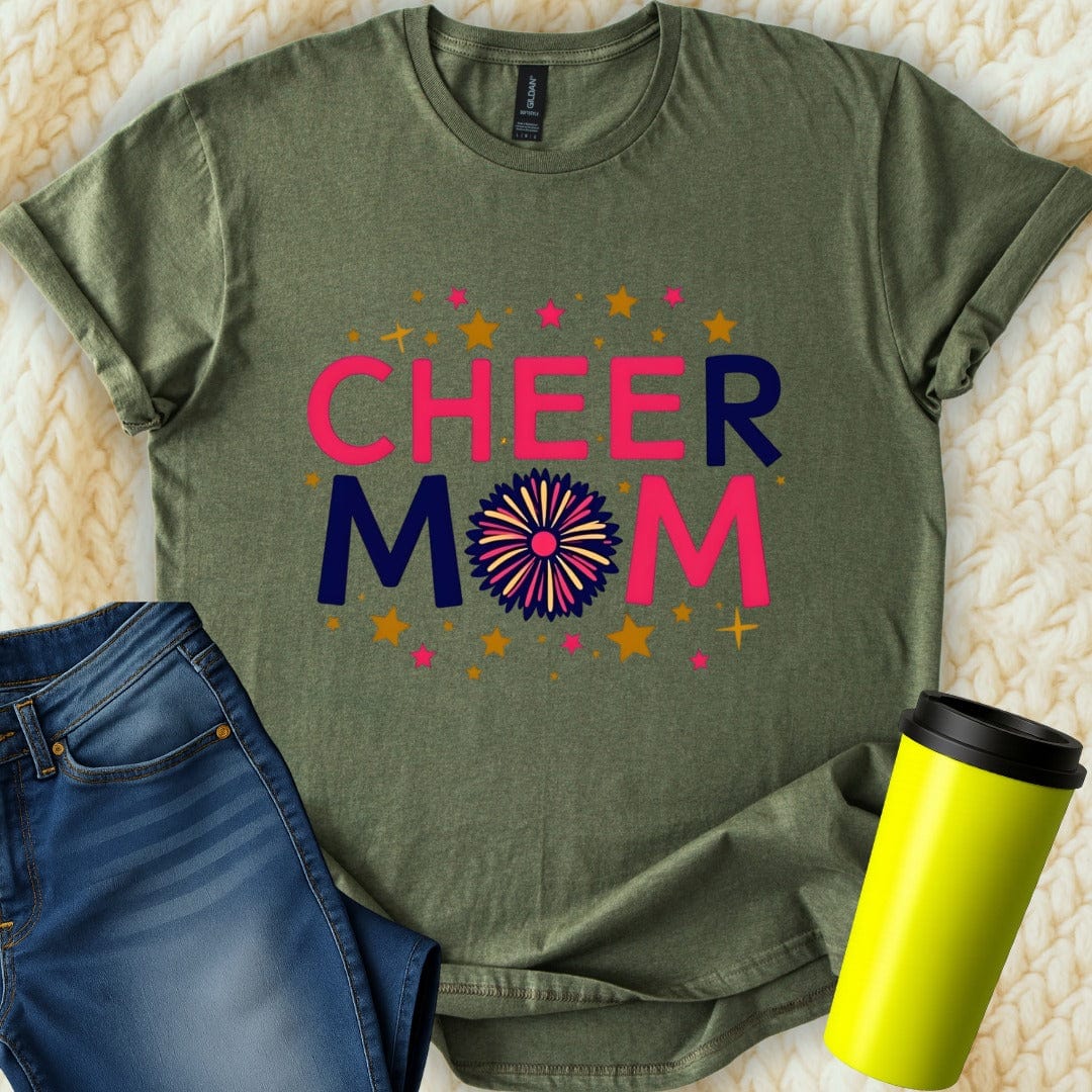 Printify T-Shirt Military Green / S Cheer Mom T-Shirt