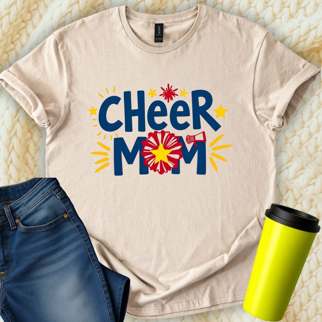 Printify T-Shirt Sand / S Cheer Mom T-Shirt