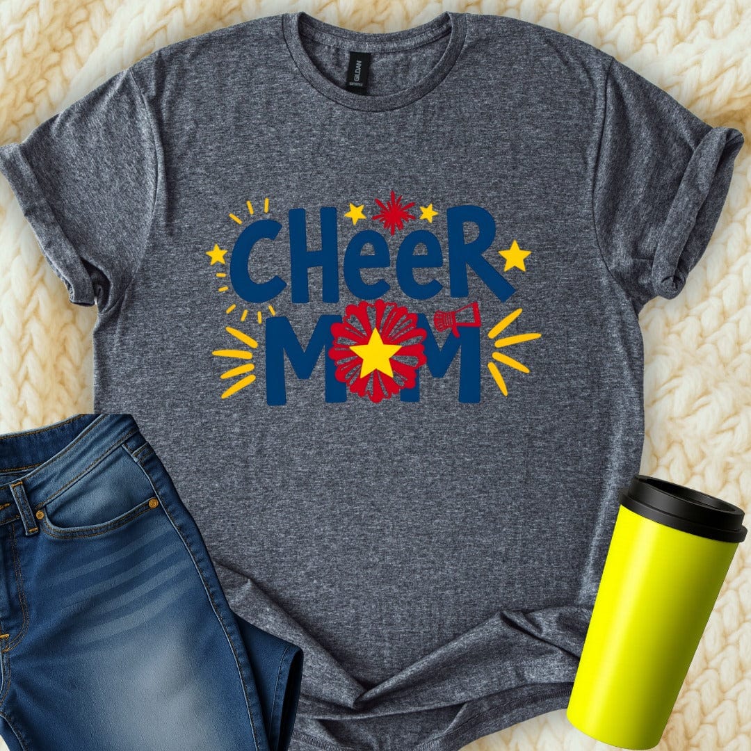 Printify T-Shirt Dark Heather / S Cheer Mom T-Shirt