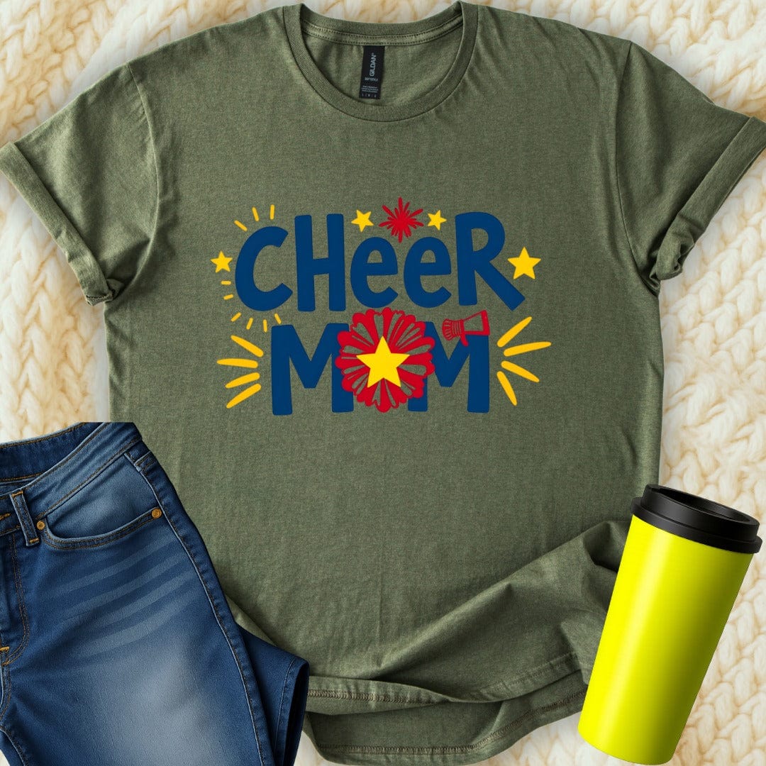 Printify T-Shirt Military Green / S Cheer Mom T-Shirt