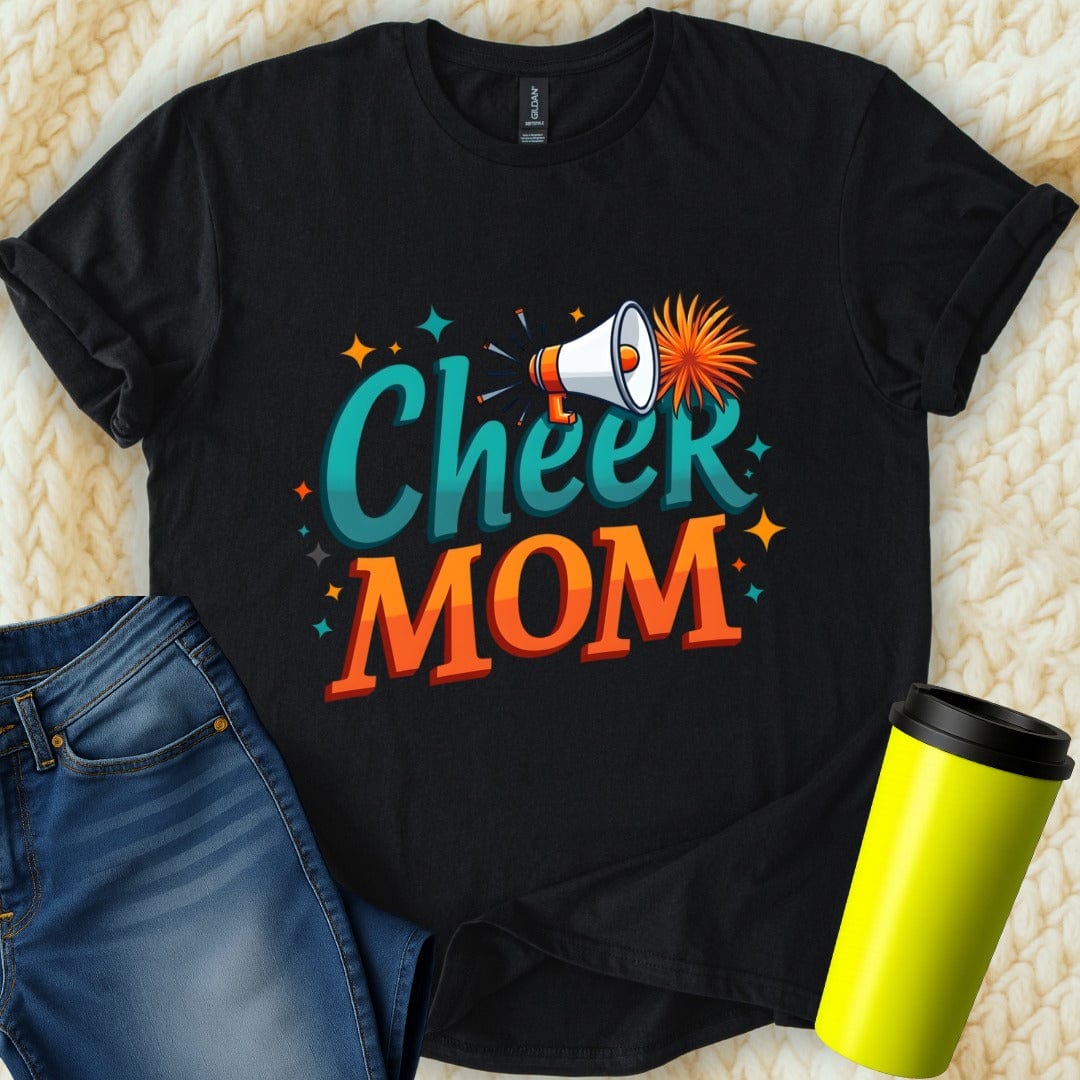Printify T-Shirt Black / S Cheer Mom T-Shirt