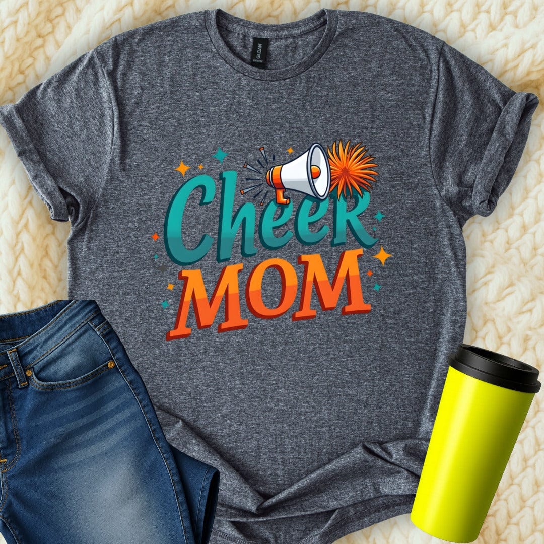 Printify T-Shirt Dark Heather / S Cheer Mom T-Shirt