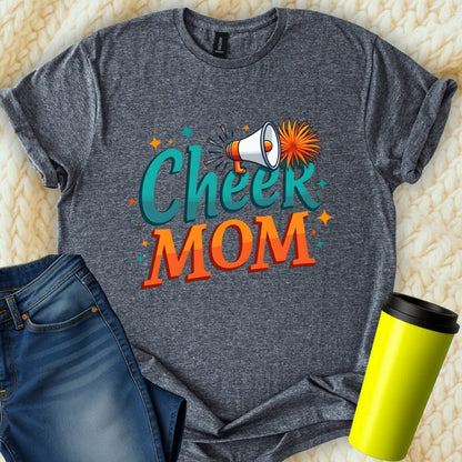 Printify T-Shirt Dark Heather / S Cheer Mom T-Shirt