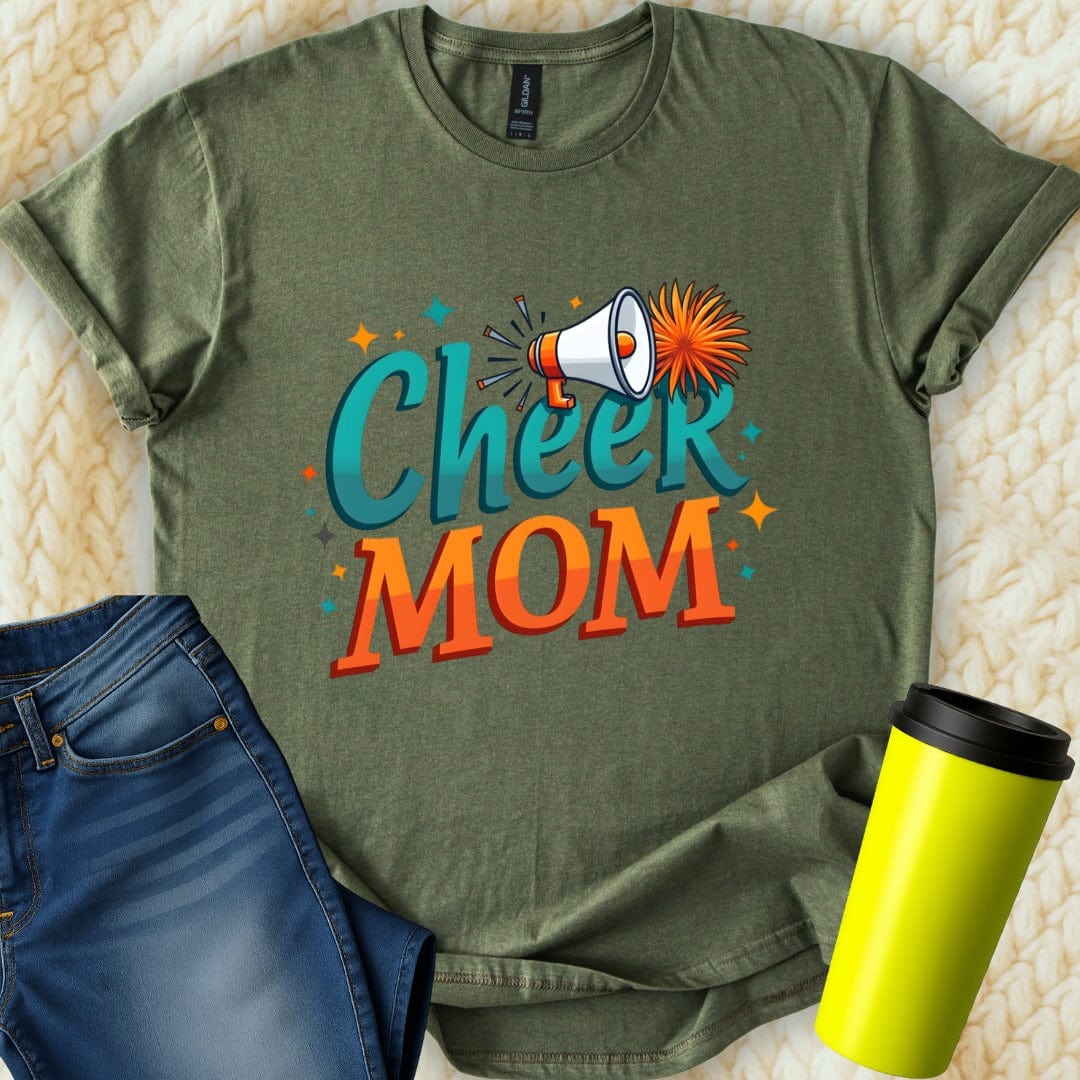 Printify T-Shirt Military Green / S Cheer Mom T-Shirt