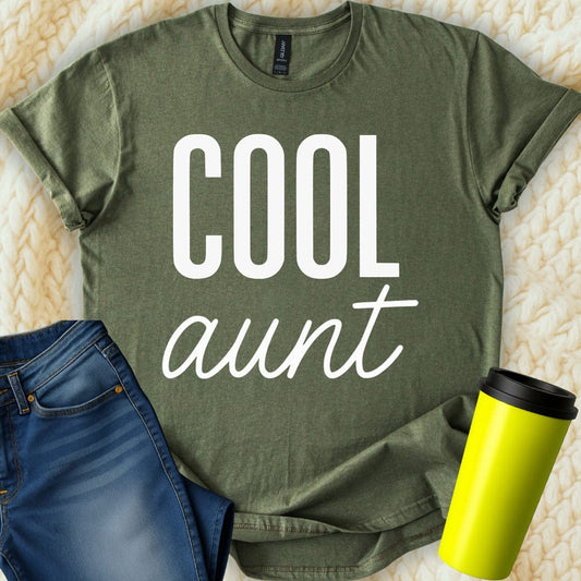 MyDesigns Physical Item Cool Aunt Aunt's Family First Best Design Graphic T-Shirt