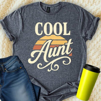 MyDesigns Physical Item Cool Aunt Retro Graphic Design Family Gift Idea T-Shirt