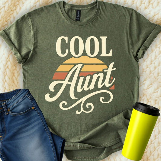 MyDesigns Physical Item Cool Aunt Retro Graphic Design Family Gift Idea T-Shirt