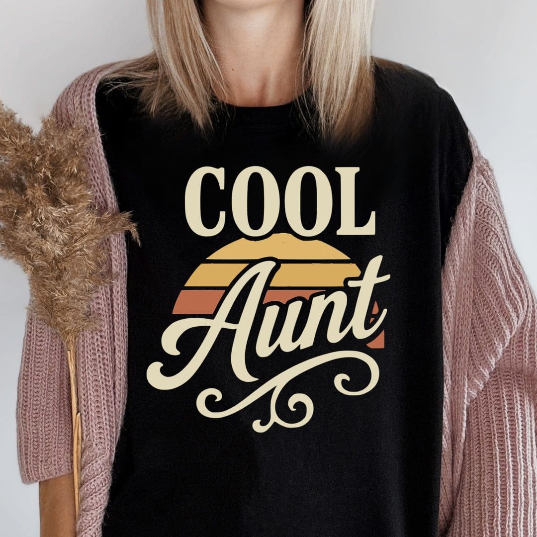 MyDesigns Physical Item Cool Aunt Retro Graphic Design Family Gift Idea T-Shirt