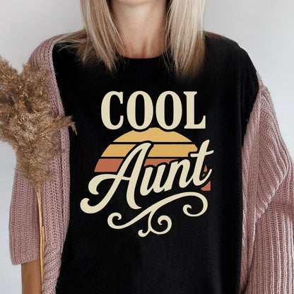 MyDesigns Physical Item Cool Aunt Retro Graphic Design Family Gift Idea T-Shirt