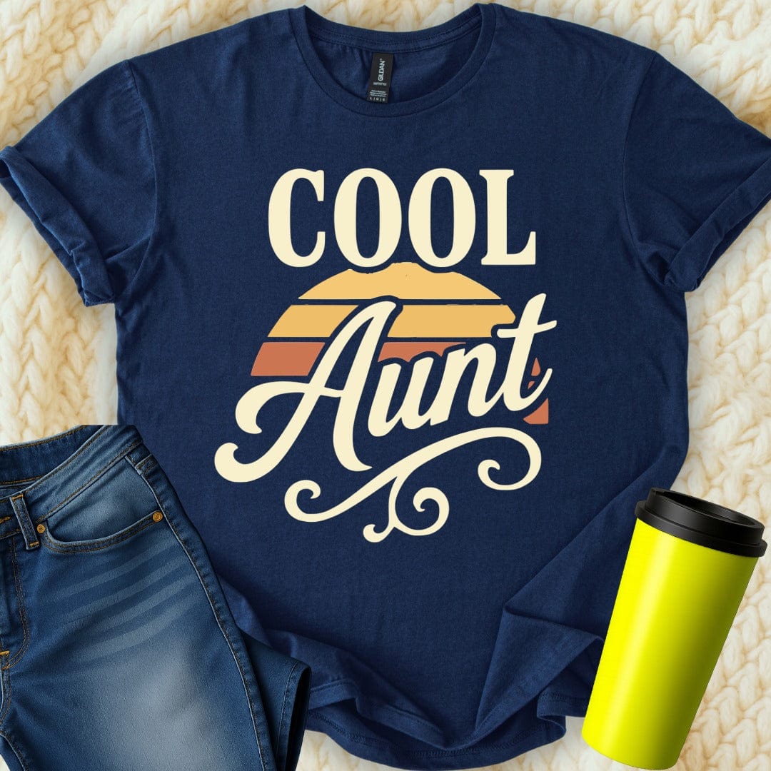 MyDesigns Physical Item Cool Aunt Retro Graphic Design Family Gift Idea T-Shirt