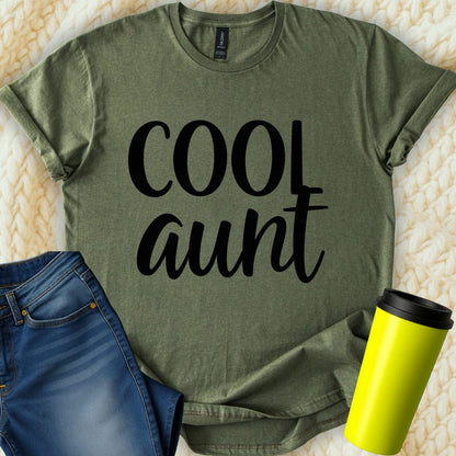 Printify T-Shirt Military Green / S Cool Aunt T-Shirt