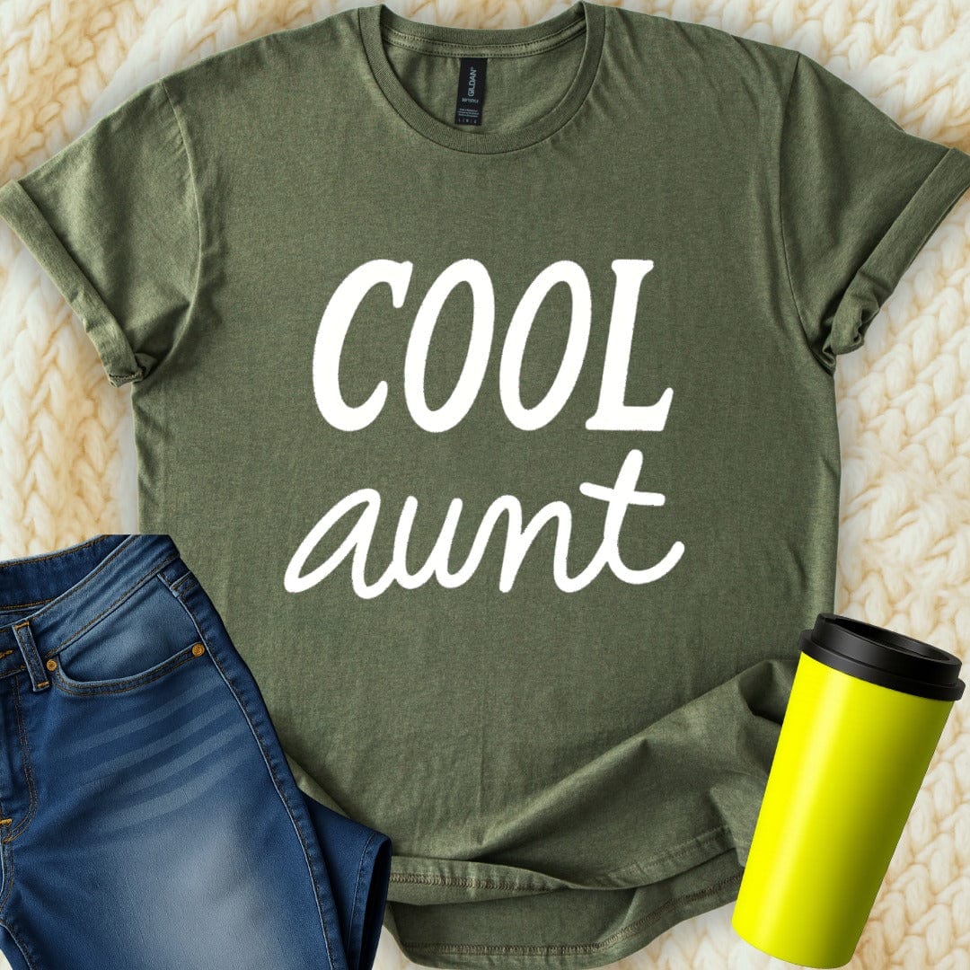 Printify T-Shirt Military Green / S Cool Aunt T-Shirt