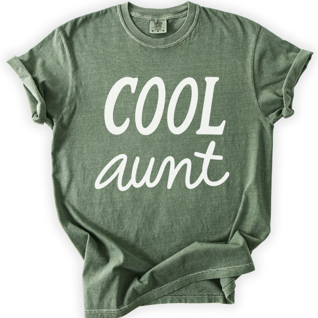 Printify T-Shirt Moss / S Cool Aunt Tee