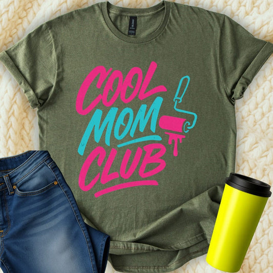 MyDesigns T-Shirt S / Military Green Cool Mom Club T-Shirt