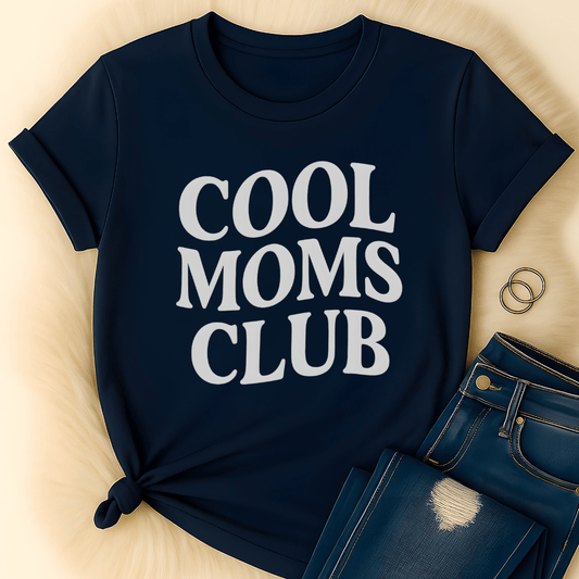 Printify T-Shirt Navy / S Cool Moms Club T-Shirt