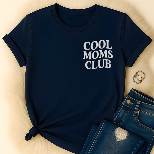 Printify T-Shirt Navy / S Cool Moms Club T-Shirt