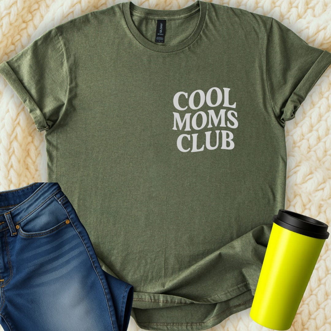 Printify T-Shirt Military Green / S Cool Moms Club T-Shirt
