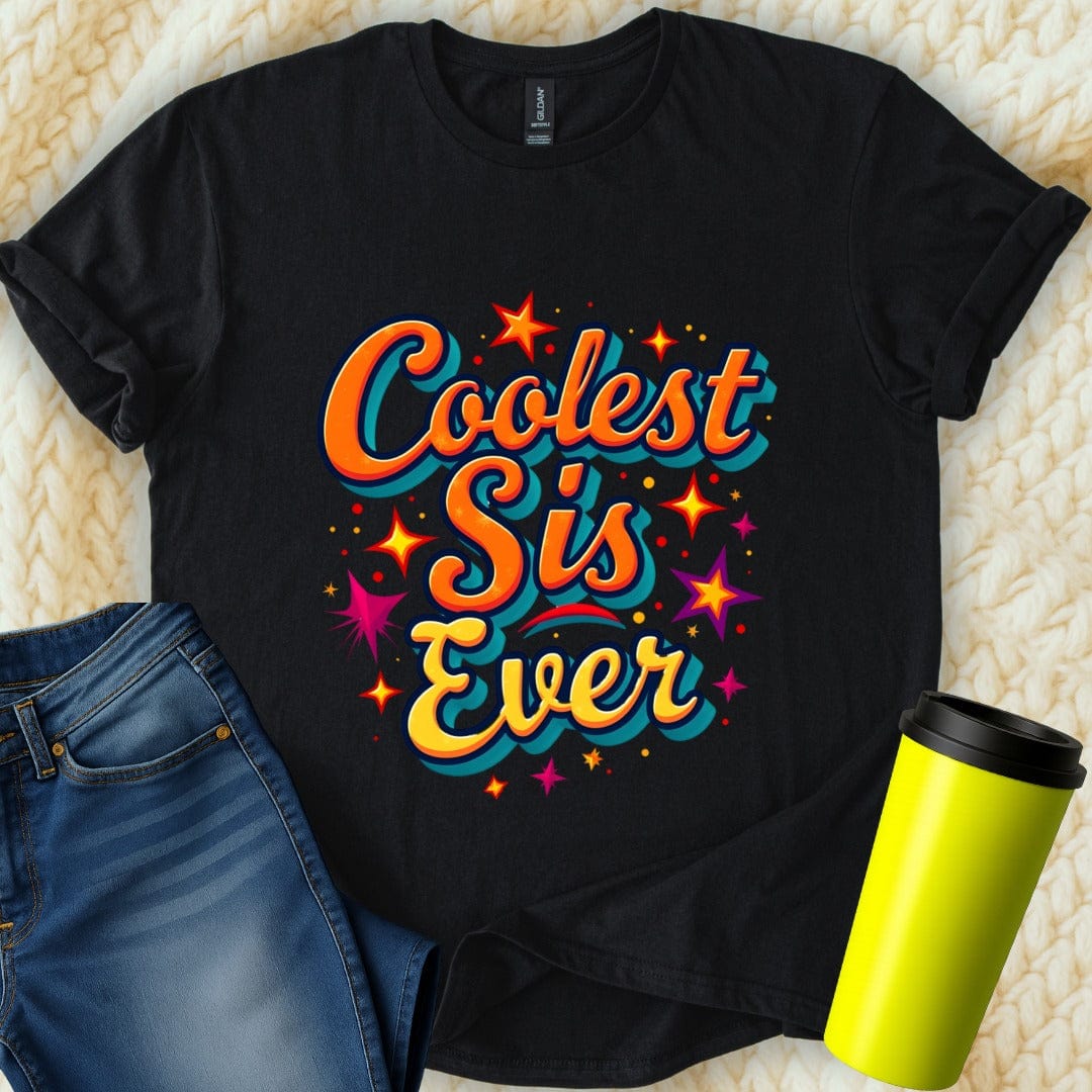 Printify T-Shirt Black / S Coolest Sister T-Shirt