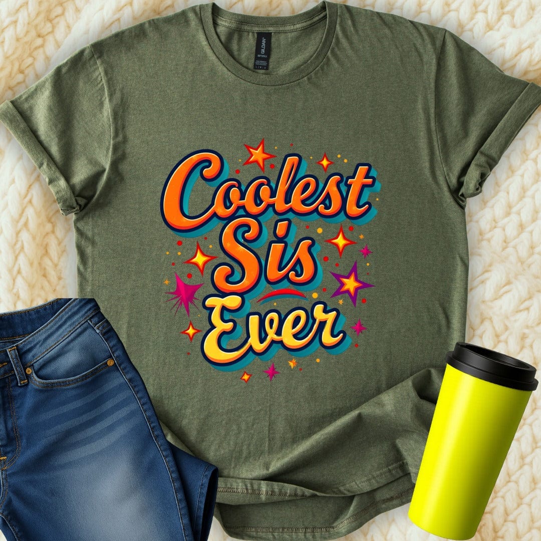 Printify T-Shirt Military Green / S Coolest Sister T-Shirt