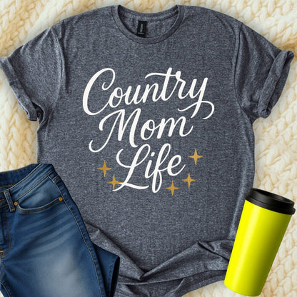 MyDesigns T-Shirt Country Mom Life With Stars Graphic Design Premium T-Shirt