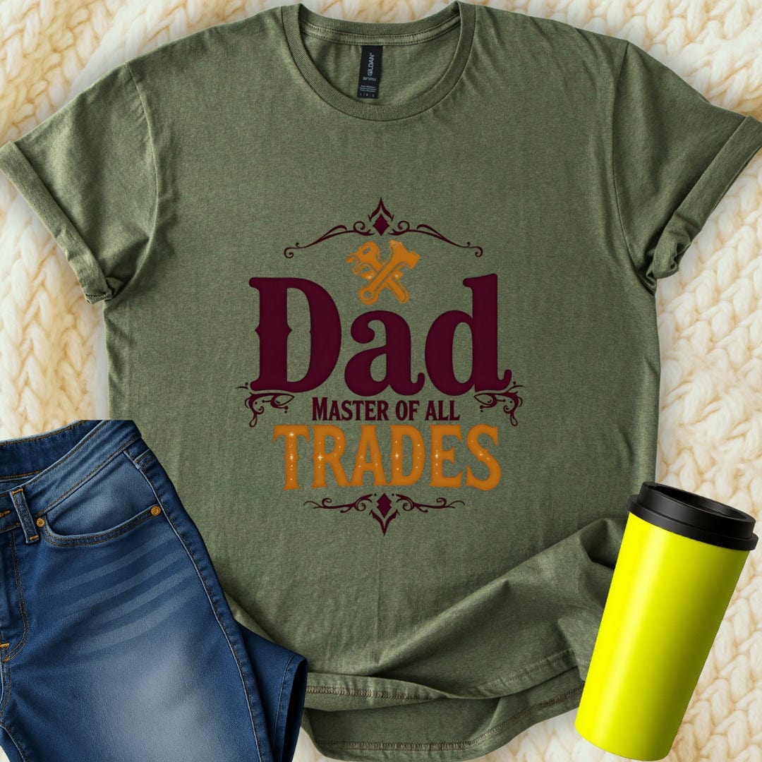 Printify T-Shirt Military Green / S Dad Master of... T-Shirt