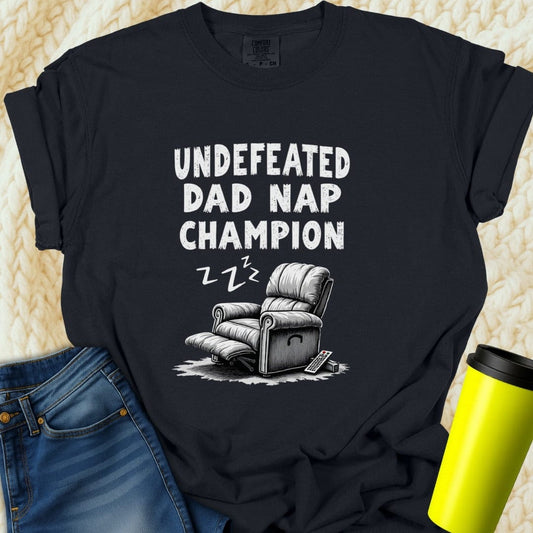 Printify T-Shirt Black / S Dad Nap Champion Tee