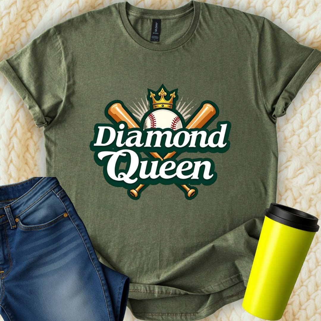 Printify T-Shirt Military Green / S Diamond Queen T-Shirt