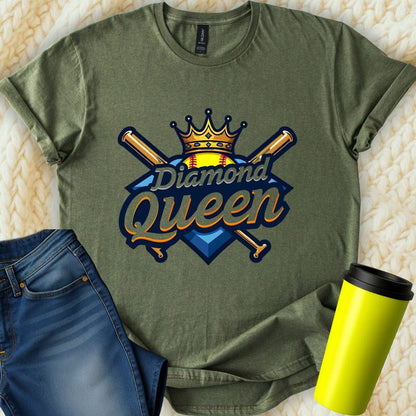 Printify T-Shirt Military Green / S Diamond Queen T-Shirt