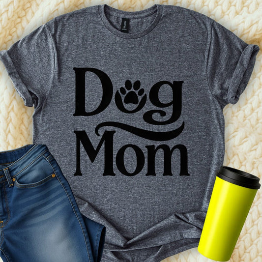 Printify T-Shirt Dark Heather / S Dog Mom T-Shirt