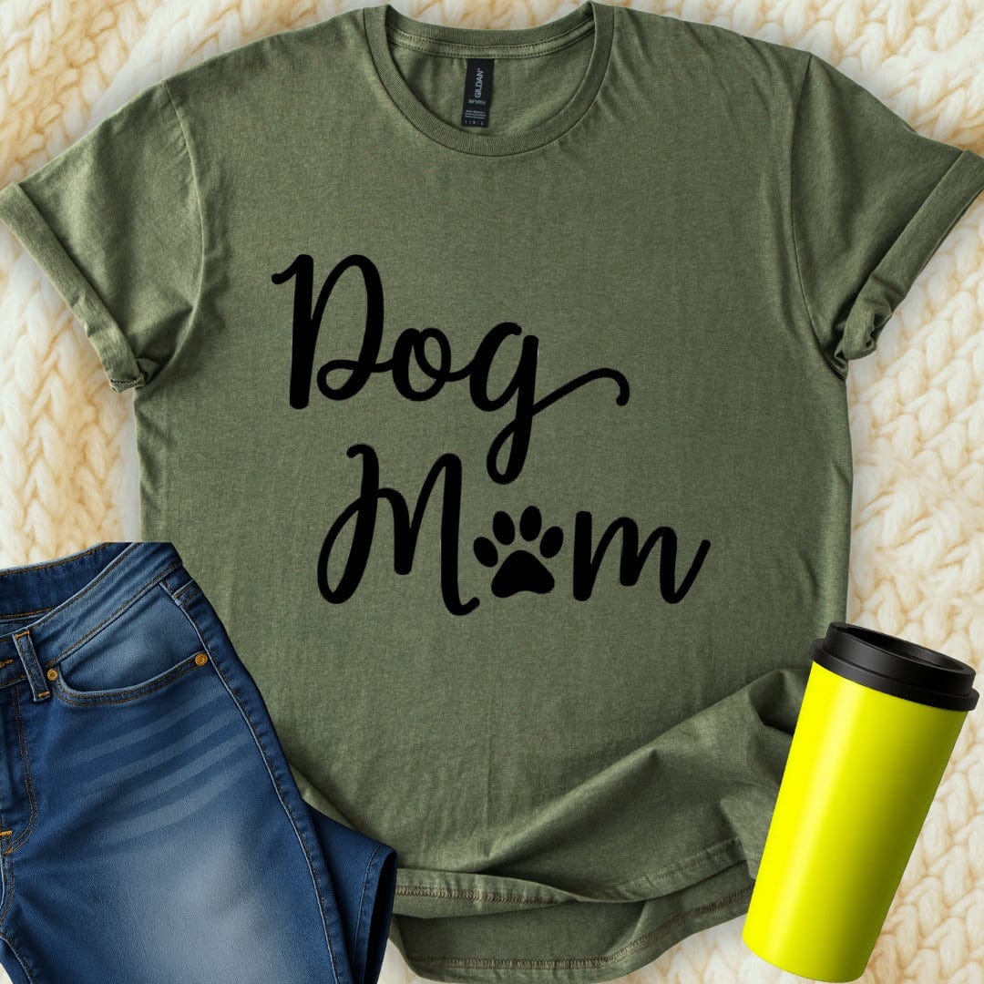 Printify T-Shirt Military Green / S Dog Mom T-Shirt