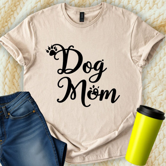 Printify T-Shirt Sand / S Dog Mom T-Shirt