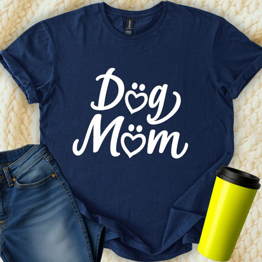 Printify T-Shirt Navy / S Dog Mom T-Shirt