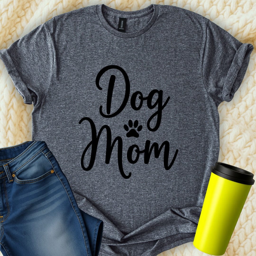 Printify T-Shirt Dark Heather / S Dog Mom T-Shirt