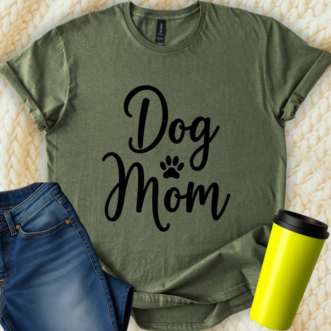 Printify T-Shirt Military Green / S Dog Mom T-Shirt
