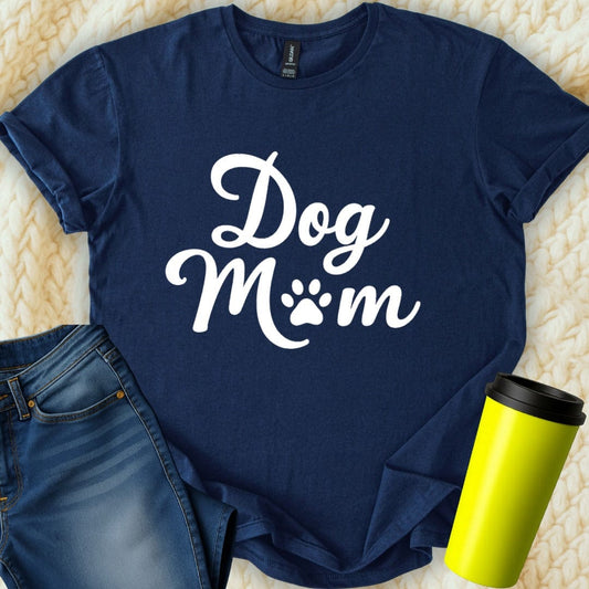 Printify T-Shirt Navy / S Dog Mom T-Shirt