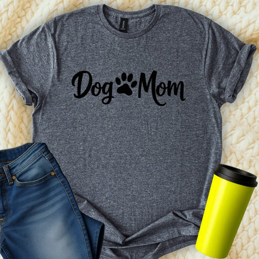 Printify T-Shirt Dark Heather / S Dog Mom T-Shirt
