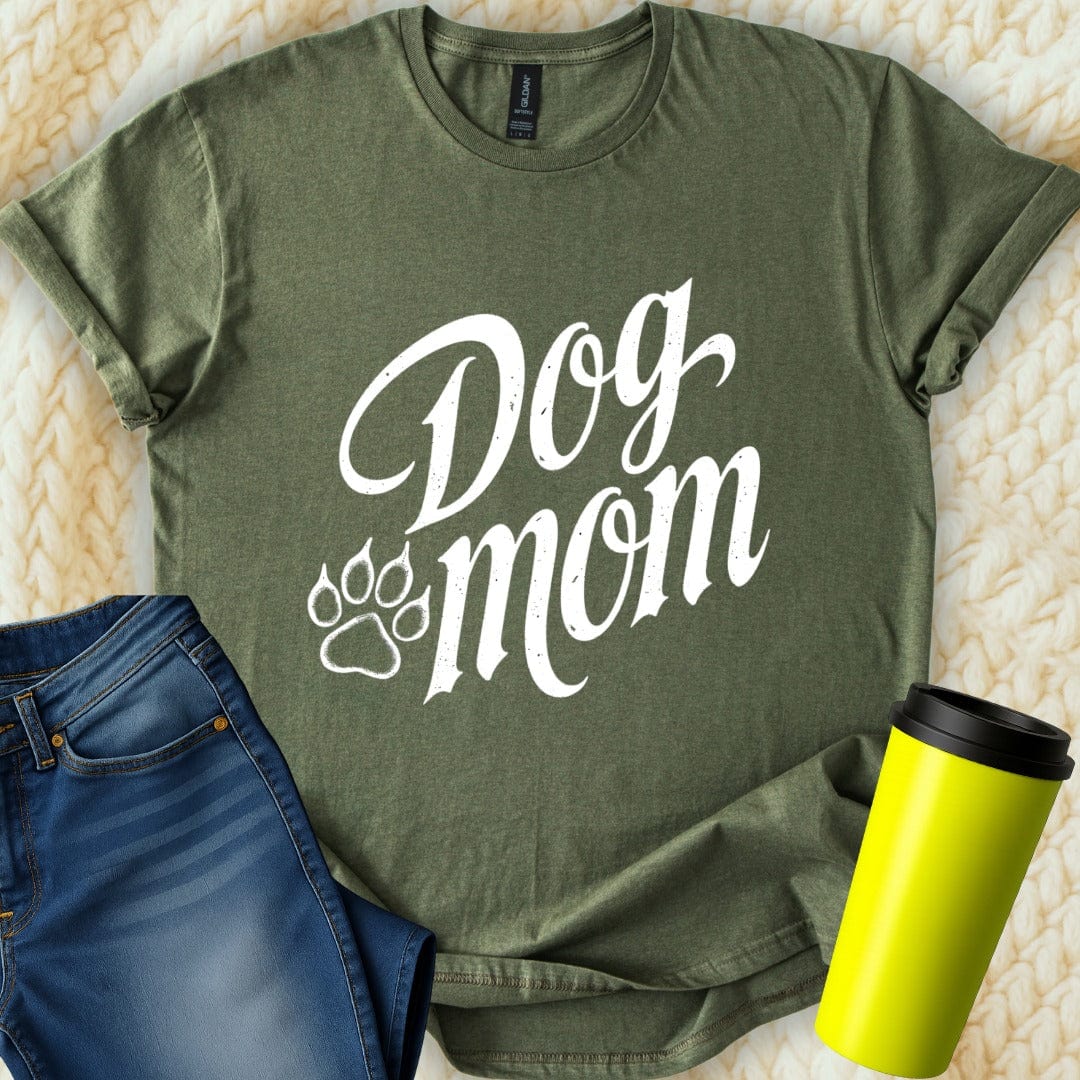 Printify T-Shirt Military Green / S Dog Mom T-Shirt