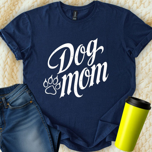 Printify T-Shirt Navy / S Dog Mom T-Shirt