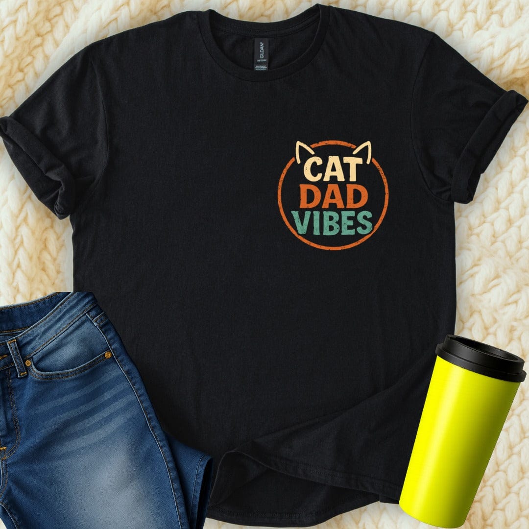 MyDesigns Physical Item Embrace Your Cat Dad Vibes Graphic Print T-Shirt