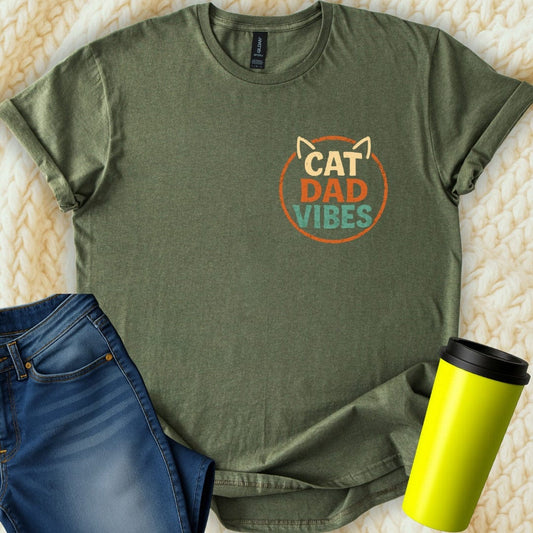 MyDesigns Physical Item Embrace Your Cat Dad Vibes Graphic Print T-Shirt