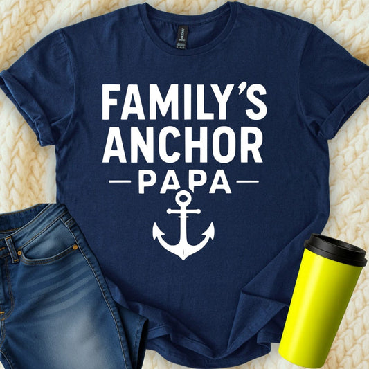MyDesigns Physical Item Family's Anchor Papa Boat Design Graphic Funny T-Shirt